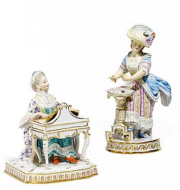 Meissen - Allegorie Das Gehoer und Kartenlegerin, 57623-13, Van Ham Kunstauktionen