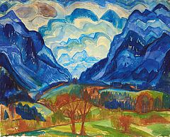 Fritz Schaefler - Ohne Titel Blaue Berge, 76460-2, Van Ham Kunstauktionen