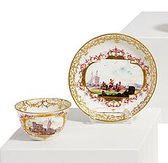 Meissen - Koppchen und Unterschale mit Kauffahrteiszenen, 81787-10, Van Ham Kunstauktionen