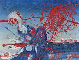 Uwe Lausen - Ohne Titel Rot auf Blau, 77706-1, Van Ham Kunstauktionen