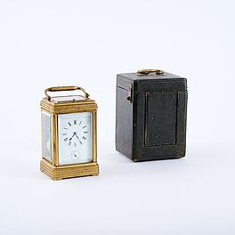 Reiseuhr mit Lederfutteral, 81589-10, Van Ham Kunstauktionen