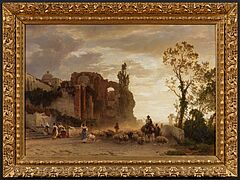 Oswald Achenbach - Abend in der Campagna, 80903-1, Van Ham Kunstauktionen