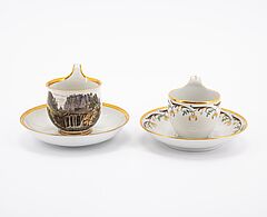 Sieben Tassen amp Untertassen mit verschiedenen Dekoren, 76821-116, Van Ham Kunstauktionen