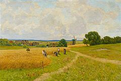 Paul Mueller-Kaempff - Bauern bei der Kornernte bei Ahrenshoop, 65819-1, Van Ham Kunstauktionen