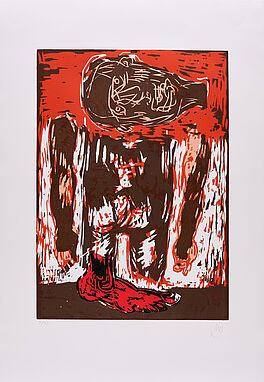 Markus Luepertz - Rueckenakt mit rotem Fuss Aus Kunstakademie Duesseldorf, 75184-40, Van Ham Kunstauktionen