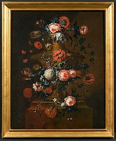 Niederlaendische Schule - Stillleben mit Rosen Tulpen und Nelken, 75501-38, Van Ham Kunstauktionen