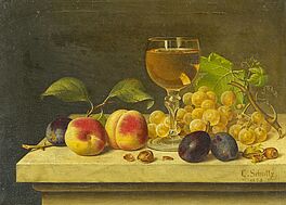 Gottfried Schultz - Stillleben mit Obst und einem Glas Wein, 59405-1, Van Ham Kunstauktionen