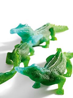 Daum Freres - Gruppe von drei Glas-Krokodilen als Tafelaufsatz, 76933-55, Van Ham Kunstauktionen