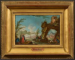 Dominique Joseph Vanderburch - Zwei Gemaelde Ideale felsige Kuestenlandschaften mit Landvolk, 75911-1, Van Ham Kunstauktionen