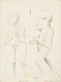 Horst Antes - Ohne Titel Mann und Frau, 63205-6, Van Ham Kunstauktionen