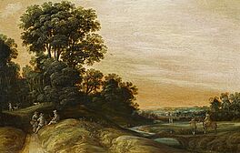 Jochem Govertsz Camphuysen - Weite Landschaft mit Reisenden an einem Bachlauf, 68166-20, Van Ham Kunstauktionen