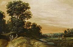 Jochem Govertsz Camphuysen - Weite Landschaft mit Reisenden an einem Bachlauf, 68166-20, Van Ham Kunstauktionen