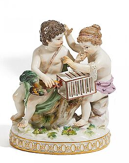 Meissen - Zwei Kinder mit Hahn, 57420-4, Van Ham Kunstauktionen