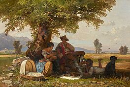 Hermann Corrodi - Italienische Hirtenfamilie in der Campagna, 75123-1, Van Ham Kunstauktionen