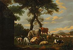 Jan van Gool - Landscape with herd animals, 80877-16, Van Ham Kunstauktionen