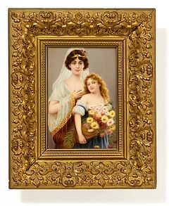 Deutschland - Bildplatte mit junger Braut und Blumenmaedchen, 56347-3, Van Ham Kunstauktionen