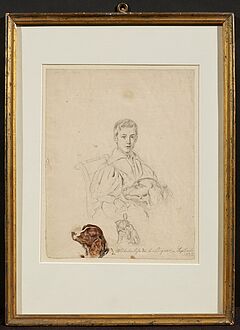 Deutsche Schule - Portraet eines Knaben mit seinem Hund, 77740-74, Van Ham Kunstauktionen