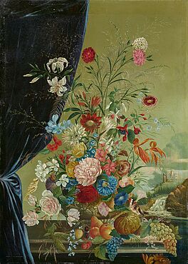 Josef Lauer - Praechtiges Blumenstilleben mit Voegeln, 82075-1, Van Ham Kunstauktionen