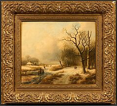 Klever Schule - Winterlandschaft  mit Personen auf dem Eis, 73137-4, Van Ham Kunstauktionen