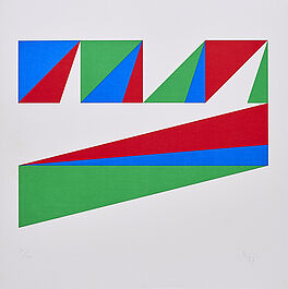 Max Bill - 4 Quadrate in oberer Reihe in Dreiecke gesplittert, 70197-19, Van Ham Kunstauktionen