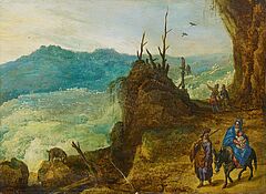 Frans de Momper - Die Heilige Familie auf der Flucht nach Aegypten, 59631-1, Van Ham Kunstauktionen