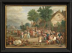 Niederländische Schule - Holländisches Dorffest, 80877-10, Van Ham Kunstauktionen