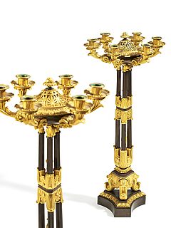 Frankreich - Paar grosse Girandolen mit Widderzier, 75333-2, Van Ham Kunstauktionen