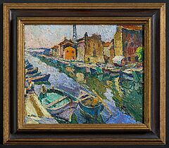 Mela Muter - Rhoneufer mit Booten, 82130-4, Van Ham Kunstauktionen