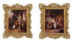 Kaiserliche Porzellanmanufaktur St Petersburg - Grosses Porzellangemaelde mit Wirtshausszene, 49218-1, Van Ham Kunstauktionen