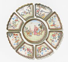 Neunteiliges Kabarett mit den Drei Gluecksgoettern und den Acht Unsterblichen, 65639-9, Van Ham Kunstauktionen