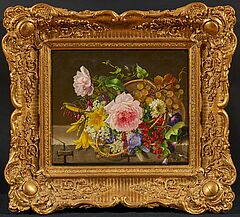 Adelheid Dietrich - Korb mit Blumen und Beeren, 76540-1, Van Ham Kunstauktionen
