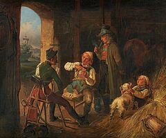 W Bichler - Beim Kartenspiel im Pferdestall, 68416-1, Van Ham Kunstauktionen