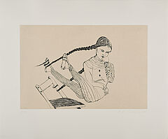 Cornelia Schleime - Ohne Titel Maedchen auf dem Stuhl, 73214-387, Van Ham Kunstauktionen