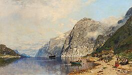 Georg Anton Rasmussen - Faehrdampfer im Fjord, 75221-1, Van Ham Kunstauktionen