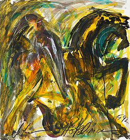 Antonius Hoeckelmann - Pferd vor gelben Grund, 57616-5, Van Ham Kunstauktionen