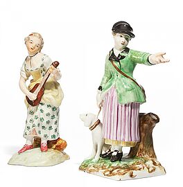 Figur einer Jaegerin und einer Mandolinenspielerin, 58116-36, Van Ham Kunstauktionen