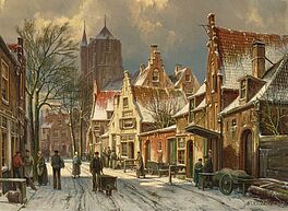 Willem Koekkoek - Wintertag in einer hollaendischen Stadt, 80489-7, Van Ham Kunstauktionen