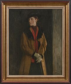 Arthur Kampf - Porträt einer vornehmen jungen Dame mit Hut, 80574-1, Van Ham Kunstauktionen