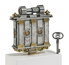 Deutschland - Grosses Vorhangschloss mit Architekturelementen und Schluessel, 81567-4, Van Ham Kunstauktionen