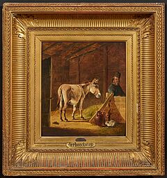 Eugene Verboeckhoven - Esel im Stall, 79162-1, Van Ham Kunstauktionen