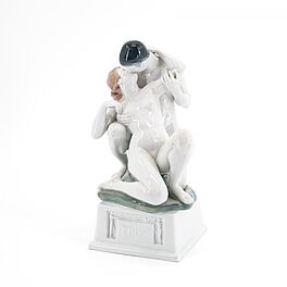 Rosenthal - Gruppe Eros mit sich umarmendem und kuessendem Paar, 79305-4, Van Ham Kunstauktionen