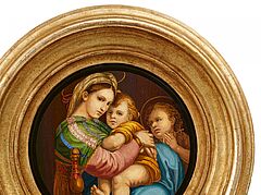 Vatikanische Werkstaetten - Seltenes Mikromosaik der Madonna della Seggiola, 81895-1, Van Ham Kunstauktionen
