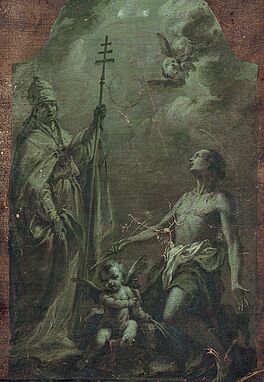 Giuseppe Varotti - Grisaille mit dem Heiligen Gregor dem Grossen und dem Heiligen Sebastian, 77740-15, Van Ham Kunstauktionen