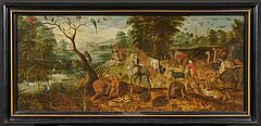Jan dJ Brueghel - Paradieslandschaft mit Einzug der Tiere in die Arche Noah, 73206-1, Van Ham Kunstauktionen