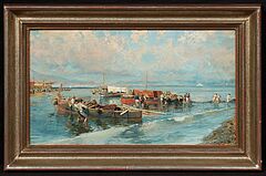 Attilio Pratella - Fischer bei ihren Booten vor Neapel, 76843-7, Van Ham Kunstauktionen