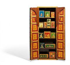 Bedeutende Sammlung von Ganjifa-Spielkarten in einem Schraenkchen, 65402-1, Van Ham Kunstauktionen