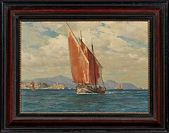 Michael Zeno Diemer - Segler auf dem Gardasee vor Malcesine, 81691-1, Van Ham Kunstauktionen