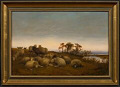 Thomas Sidney Cooper - Lagernde Schafe in der Morgendaemmerung, 76052-10, Van Ham Kunstauktionen
