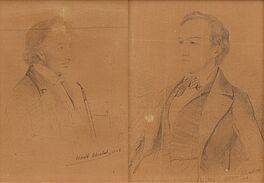 Oswald Achenbach - Zwei Zeichnungen Herrenportraets, 81968-8, Van Ham Kunstauktionen