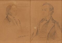 Oswald Achenbach - Zwei Zeichnungen Herrenportraets, 81968-8, Van Ham Kunstauktionen